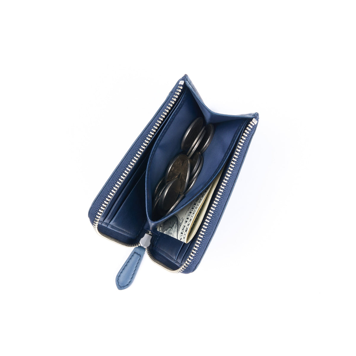 Zip-fastening wallet|Soft Leather