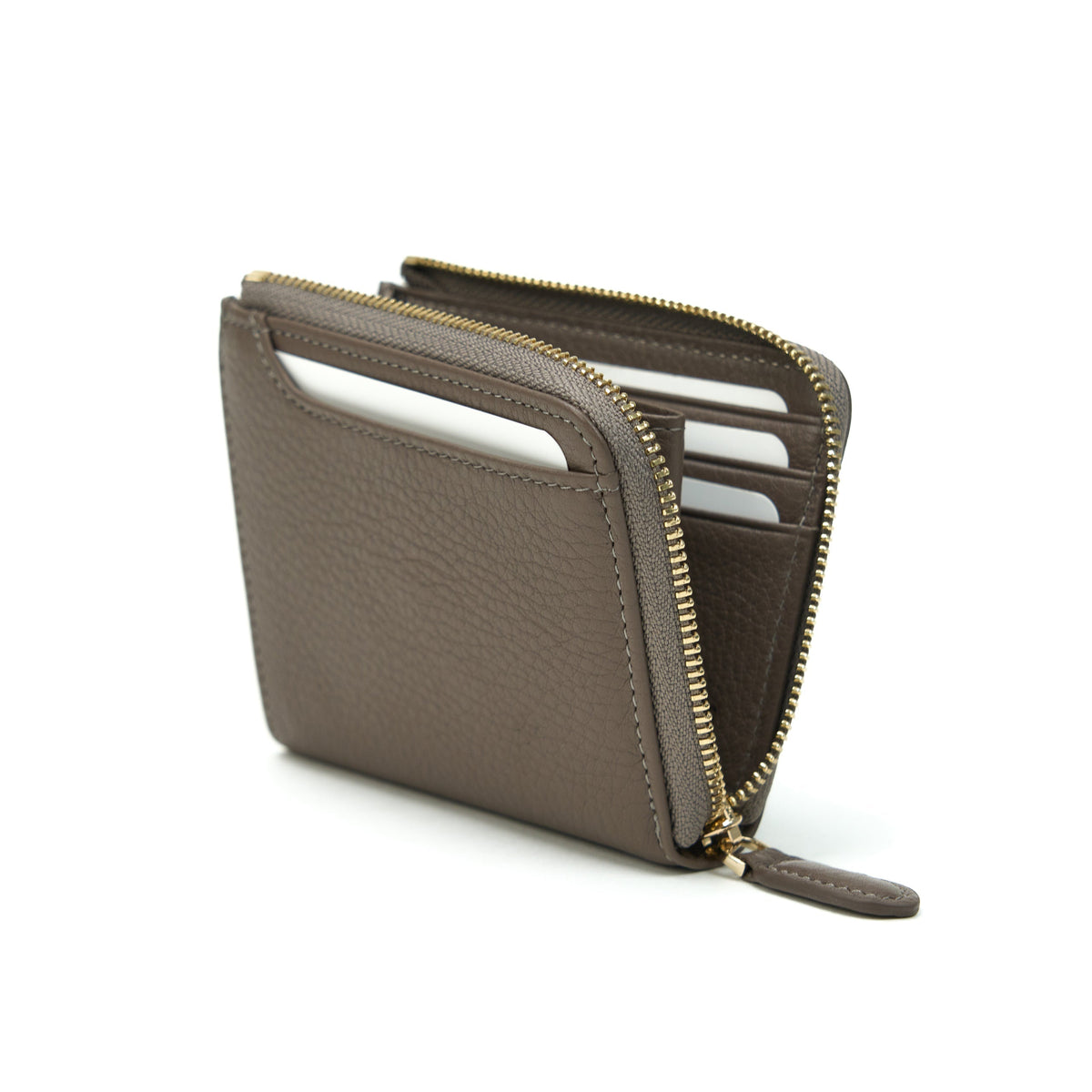 Zip-fastening wallet|Soft Leather