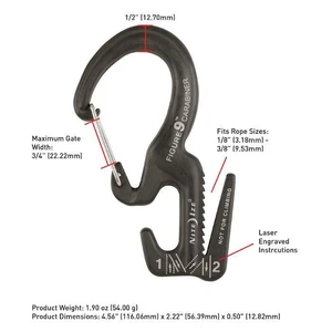 Small Aluminum Rope Tightening Mechanism With Carabiner Clip( Buy 8 Free Shipping !!!)