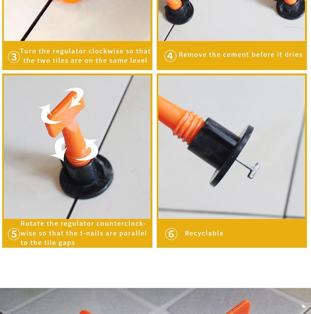 Reusable Anti-Lippage Tile Leveling System(50Pcs A Bag)