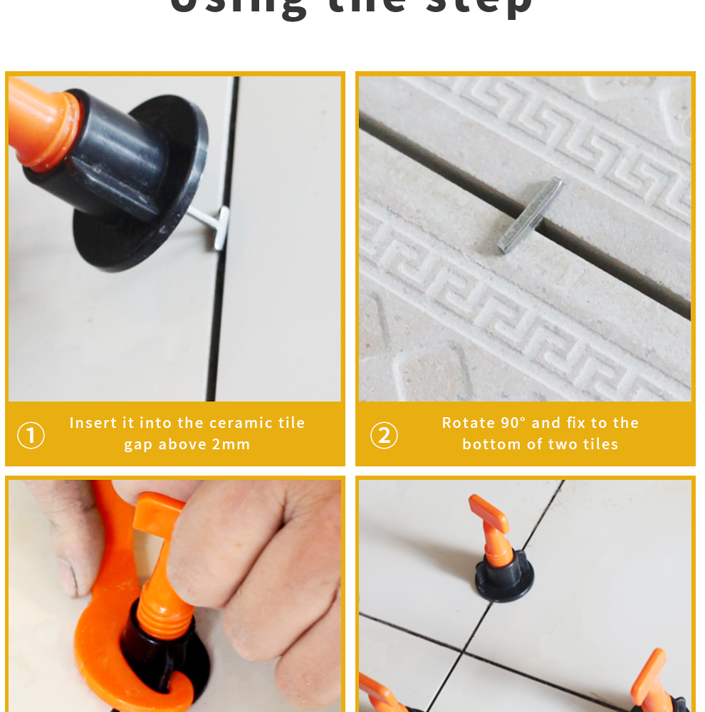 Reusable Anti-Lippage Tile Leveling System(50Pcs A Bag)