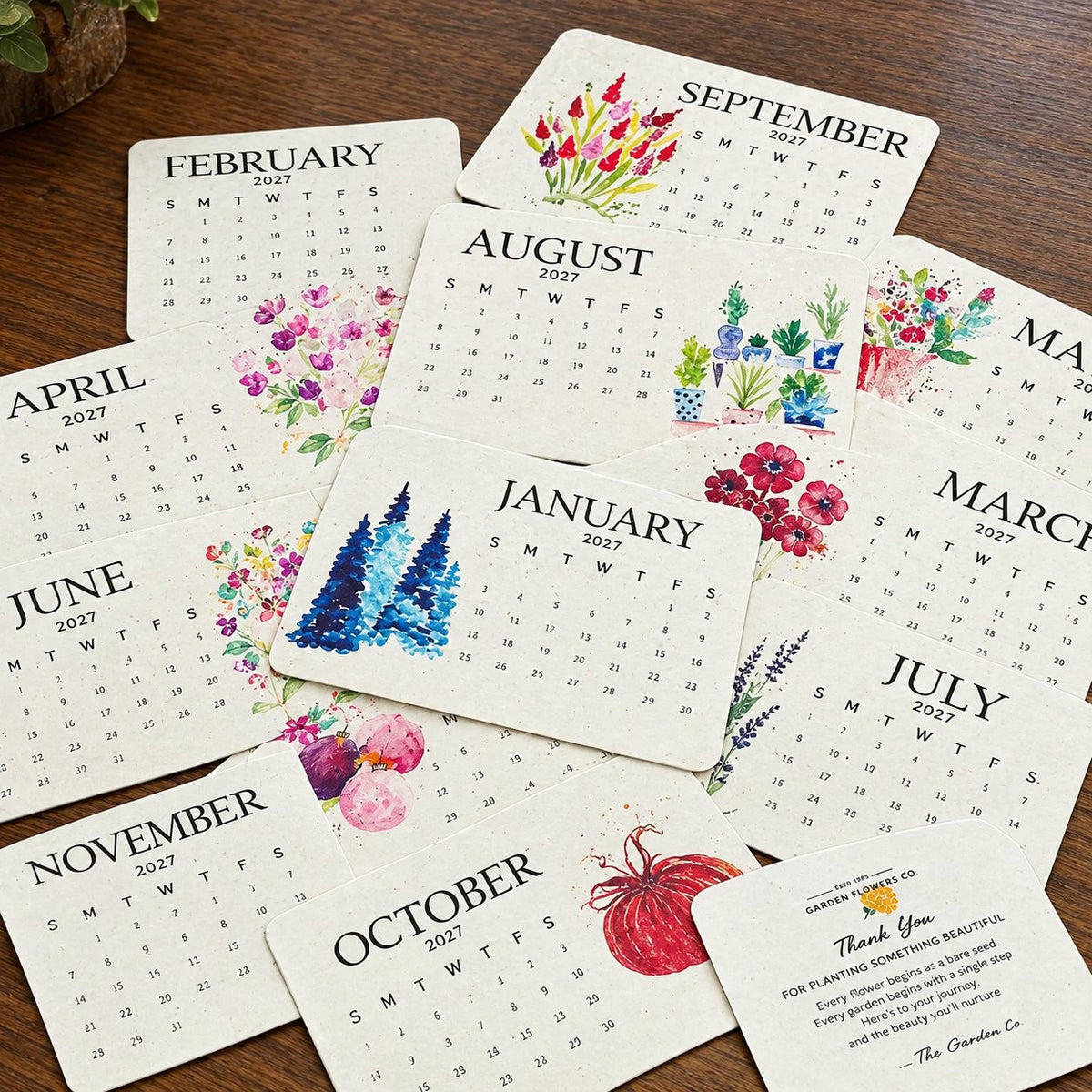 🌱Eco-Friendly Plantable "Timeless" Seed Calendar 2027 ✨ Plan•Plant•Grow•Enjoy