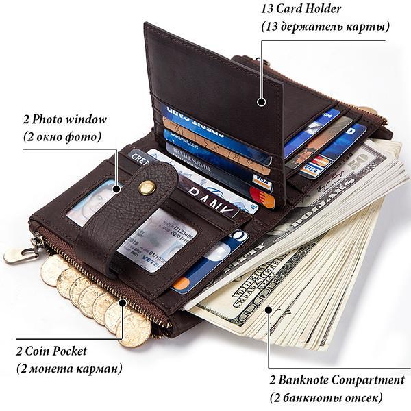 Genuine Leather Anti-theft Retro Wallet With Chain (Buy 2 for free shipping)