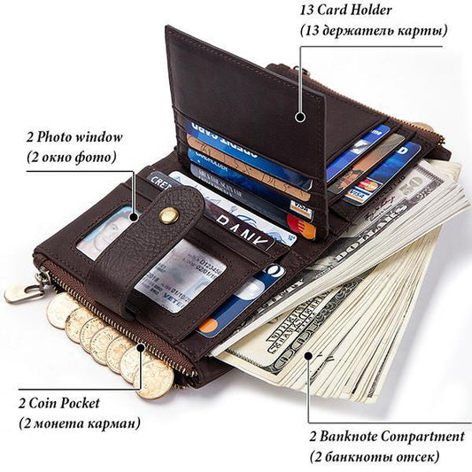 Genuine Leather Anti-theft Retro Wallet With Chain (Buy 2 for free shipping)