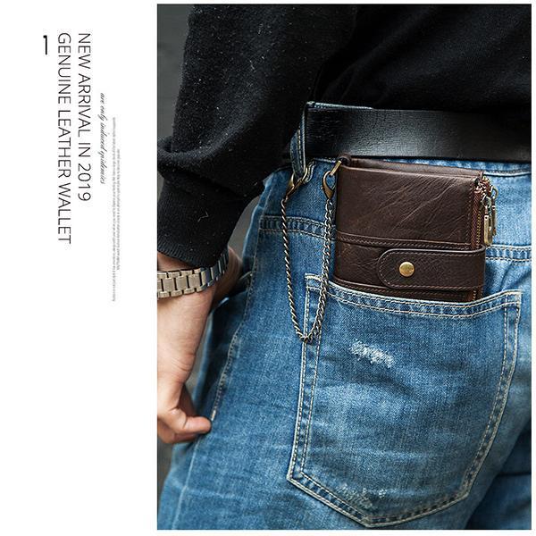 Genuine Leather Anti-theft Retro Wallet With Chain (Buy 2 for free shipping)