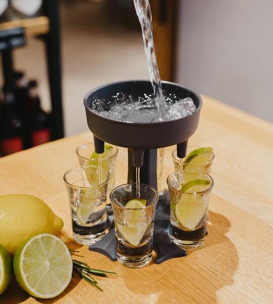 🔥HOT SELLER🔥6 Shot Glass Dispenser and Holder/Carrier Caddy Liquor Dispenser Party Gifts Drinking Games Shot Glasses Get The Party Started Faster!