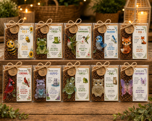 💕A Meaningful Little Reminder That You Matter –  Emotional Support Glass Animal Gift Set