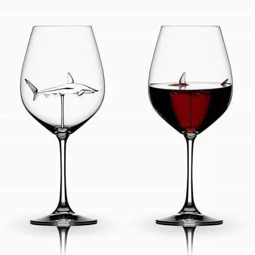 SHARK RED WINE GOBLET (Handmade)【BUY 4 FREE SHIPPING】